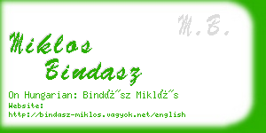 miklos bindasz business card